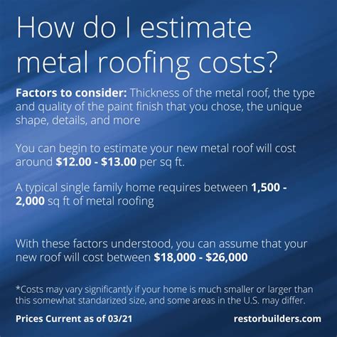 cost of metal roof for 2500 sq ft house|metal roof estimated cost.